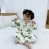 Children's one-piece pajamas, autumn and winter crawling suits, double-layer thickened flannel pajamas, home wear, baby sleeping bags, children's clothing details Picture